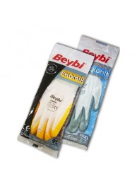 Beybi Nitril Eldiven Sarı-Beyaz 10"" Ekonomik / 288 Çift