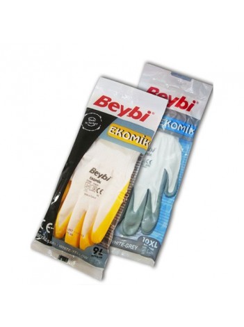Beybi Nitril Eldiven Sarı-Beyaz 10"" Ekonomik / 288 Çift