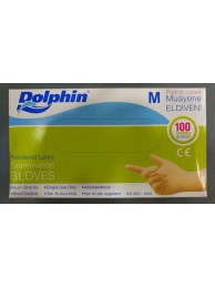 Dolphin Pudralı Latex Muayene Eldiveni 1 Paket - M